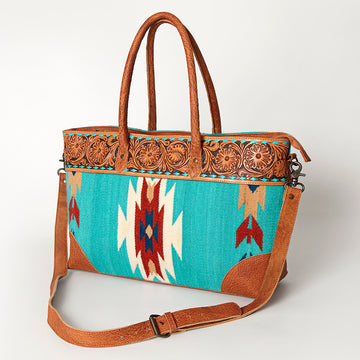 American Darling Tote Hand Tooled Saddle Blanket Genuine Leather Western Women Bag Handbag Purse | Travel Bags College Casual